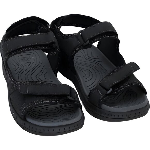 Nunn Bush Laguna 3-Strap River Sandals Black Adjustable Comfort Men's US 11W - Picture 1 of 6